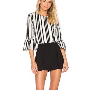 Alice + Olivia Bernice Striped Flutter Sleeve Top